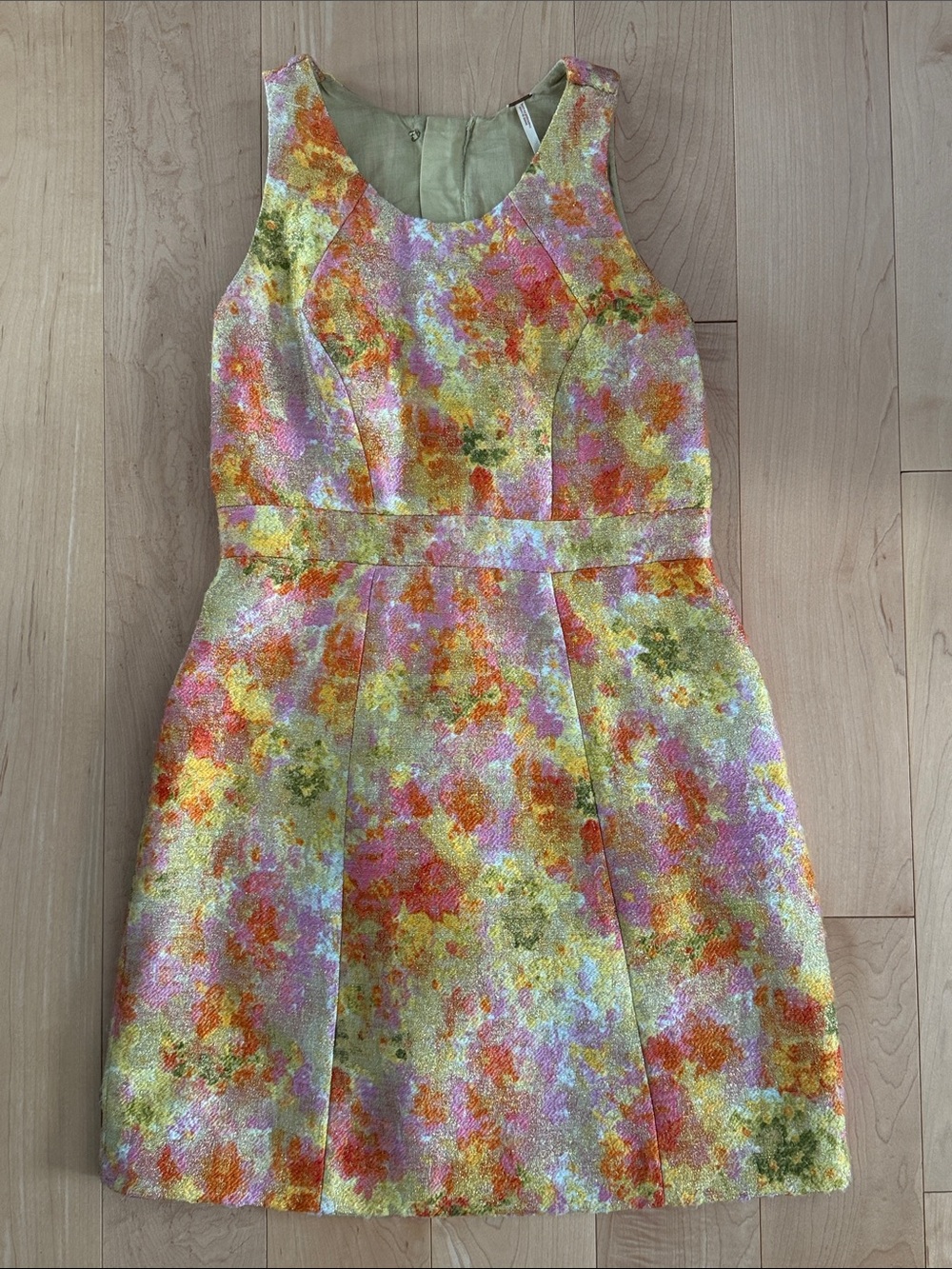 Free People Floral Brocade Mini Dress in Multi-Color